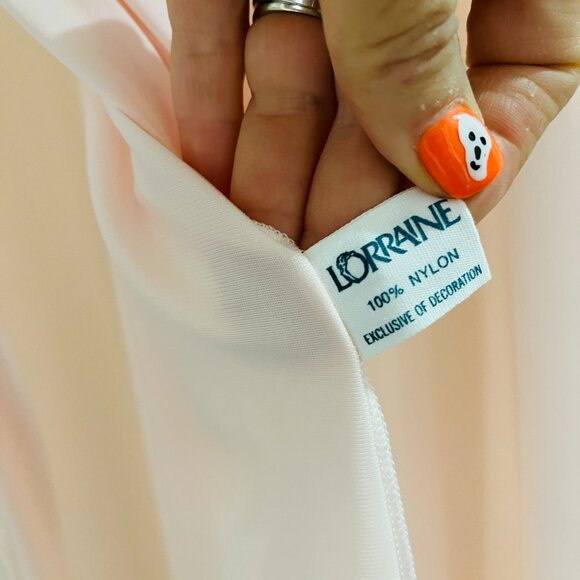 💰3/$15💰Vintage Baby Pink Sheer Peignoir dressing gown by Lorriane - Picture 4 of 17